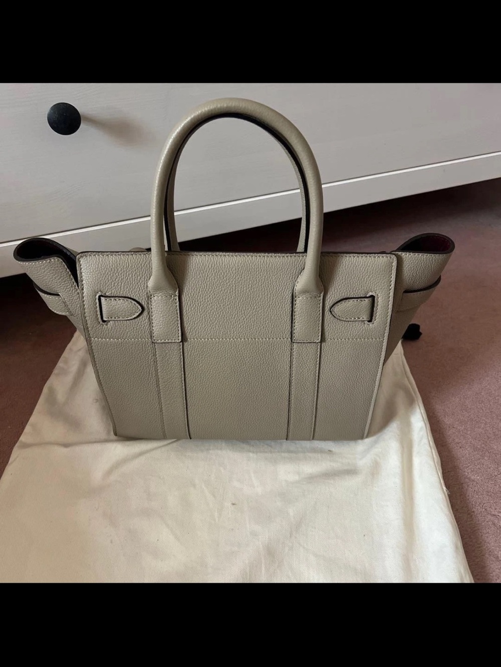 Mulberry Beige Leather Satchel with Removable Strap - Picture 2 of 7